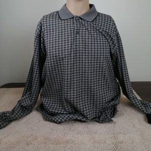 Arrow Gray Long Sleeve Polo Rugby shirt size large